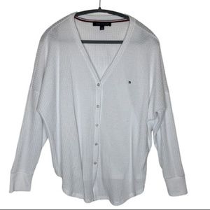 Tommy Hilfiger Waffle White Cardigan XL